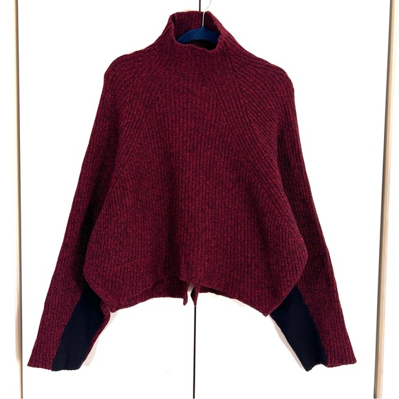 Zadig & Voltaire Sweaters - Zadig & Voltaire Sweater Women’s S Wool Blend Burgundy Turtleneck Ribbed Dolman